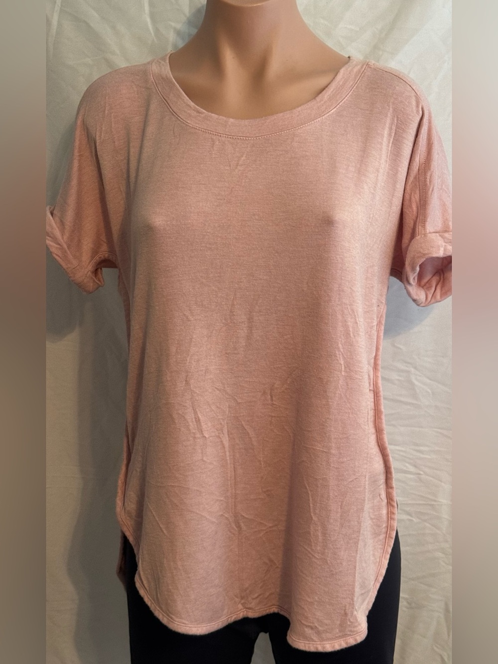 Soft Crewneck Women’s Flowy Tunic Top in Blush Pink